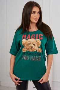 T-shirt with print 9243 / – Green цвет / color | Lexline Fashion