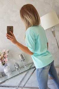 T-shirt with print 9243 / – Mint цвет / color | Lexline Fashion