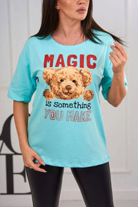 T-shirt with print 9243 / – Mint цвет / color | Lexline Fashion