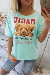T-shirt with print 9243 / – Mint цвет / color | Lexline Fashion