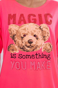 T-shirt with print 9243 / – Neon pink цвет / color | Lexline Fashion