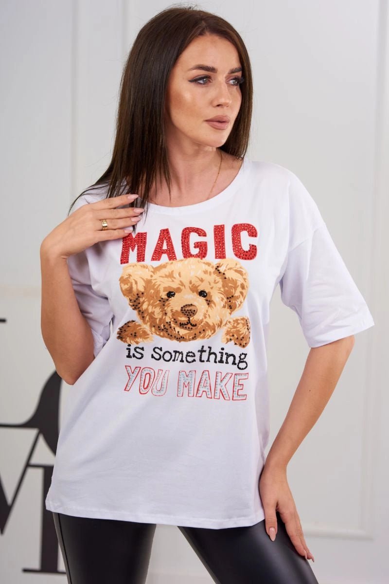T-shirt with print 9243 / – White цвет / color | Lexline Fashion