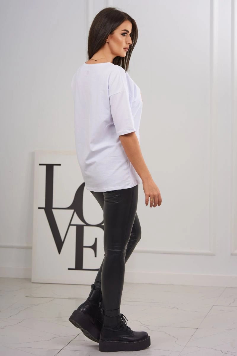 T-shirt with print 9243 / – White цвет / color | Lexline Fashion
