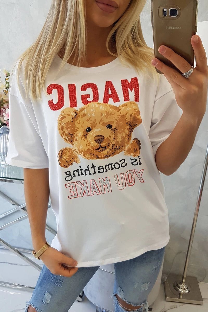 T-shirt with print 9243 / – White цвет / color | Lexline Fashion