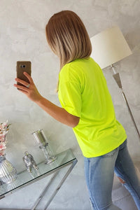 T-shirt with print 9243 / – Yellow neon цвет / color | Lexline Fashion
