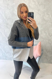 Three - color hooded sweater 2019 - 15 / – Jeans цвет / color | Lexline Fashion
