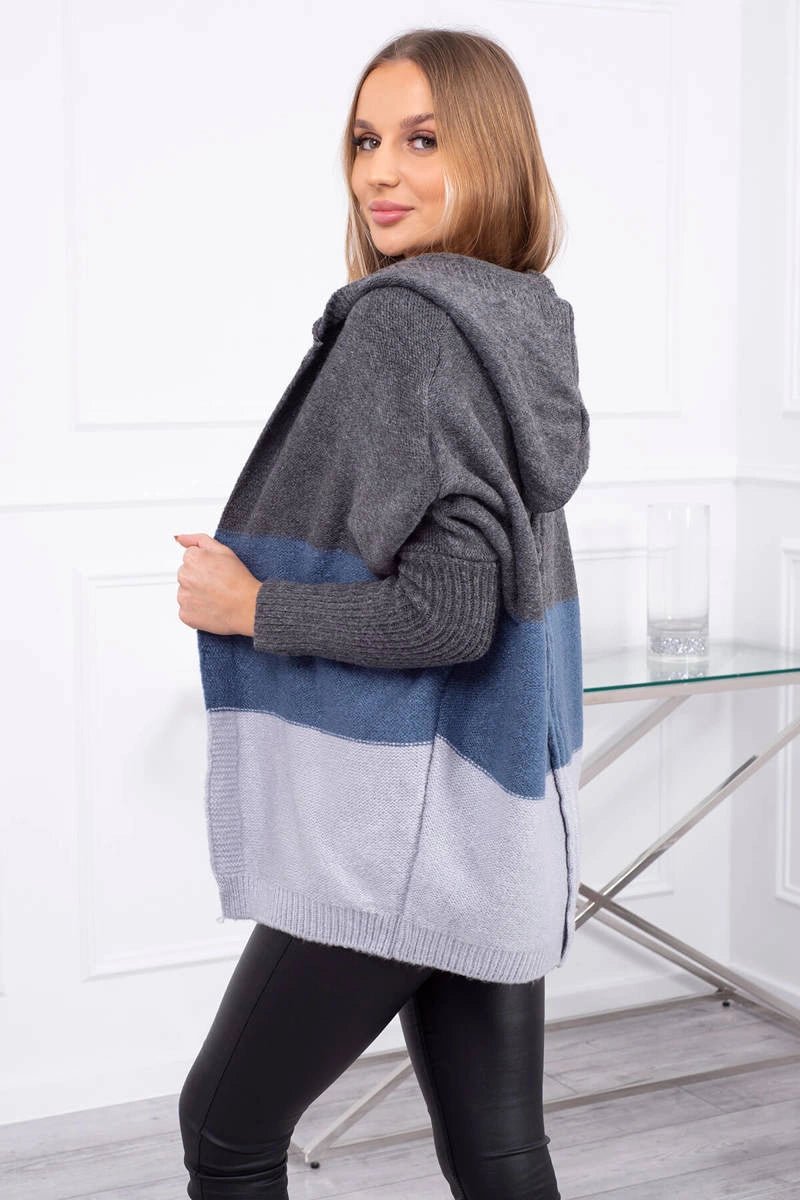 Three - color hooded sweater 2019 - 15 / – Jeans цвет / color | Lexline Fashion