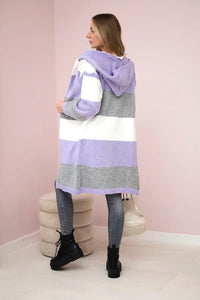 Three - color striped cardigan 2019 - 25 / – Black цвет / color | Lexline Fashion