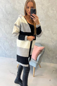 Three - color striped cardigan 2019 - 25 / – Black цвет / color | Lexline Fashion