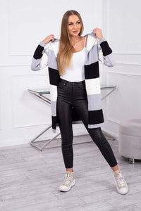 Three - color striped cardigan 2019 - 25 / – Red цвет / color | Lexline Fashion