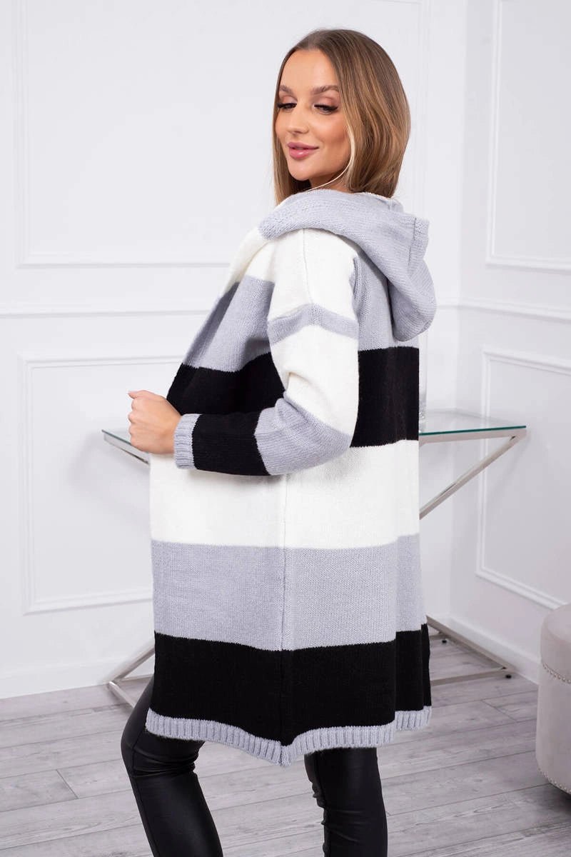 Three - color striped cardigan 2019 - 25 / – Red цвет / color | Lexline Fashion