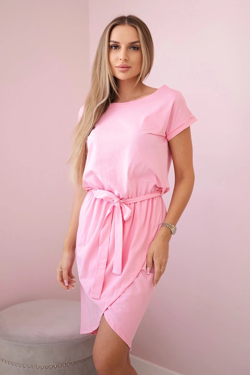 Tied dress 8980 / – Light || Pink цвет / color | Lexline Fashion