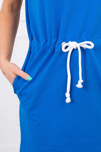 Tied dress with hood 8982 / – Blue цвет / color | Lexline Fashion