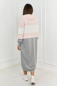 Tricolor dress with hood 9574 / – Gray цвет / color | Lexline Fashion