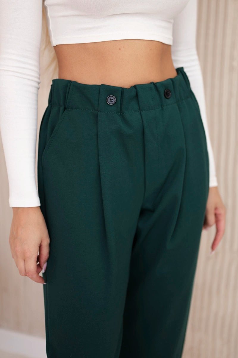 Trousers Punto Milano 6510V / – Green || Dark цвет / color | Lexline Fashion