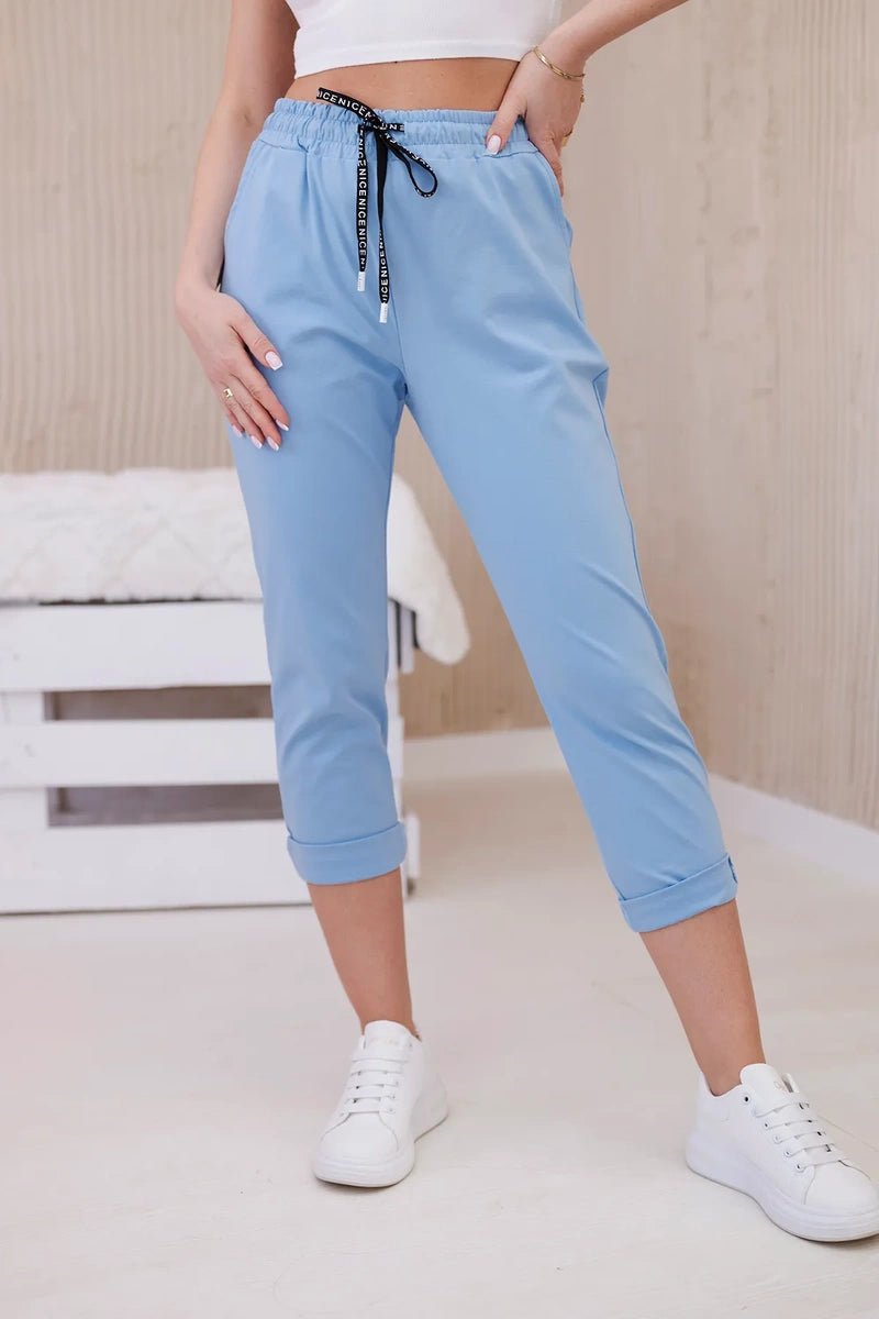 Trousers tied at the waist 6505 / – Red цвет / color | Lexline Fashion
