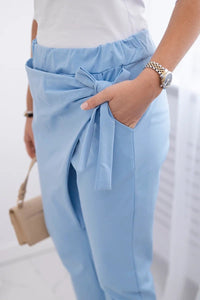 Trousers tied with an asymmetrical front 1958C / – Blue цвет / color | Lexline Fashion