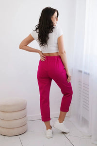 Trousers tied with an asymmetrical front 1958C / – Fuchsia цвет / color | Lexline Fashion