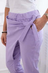 Trousers tied with an asymmetrical front 1958C / – Purple || Light цвет / color | Lexline Fashion