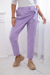 Trousers tied with an asymmetrical front 1958C / – Purple || Light цвет / color | Lexline Fashion