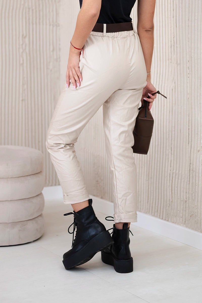 Trousers with a belt ART52293 - 1 / – Beige цвет / color | Lexline Fashion