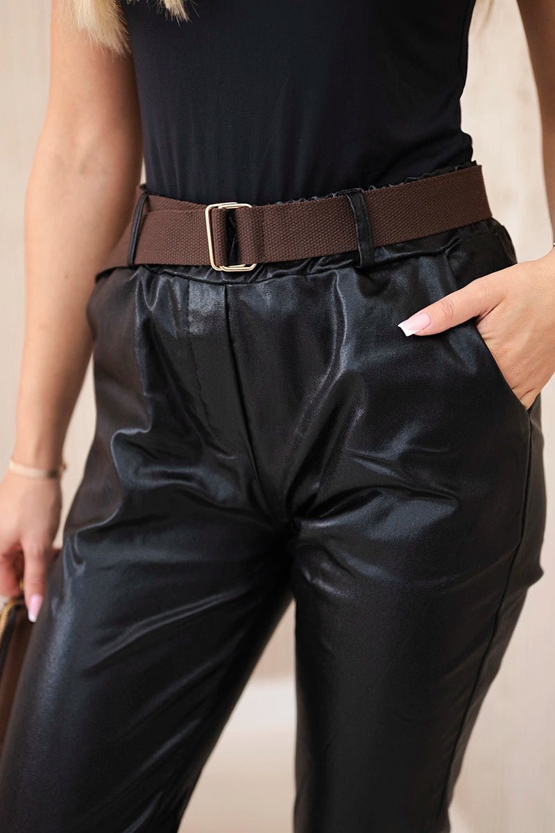 Trousers with a belt ART52293 - 1 / – Black цвет / color | Lexline Fashion