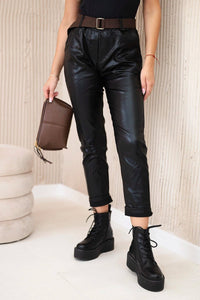 Trousers with a belt ART52293 - 1 / – Black цвет / color | Lexline Fashion