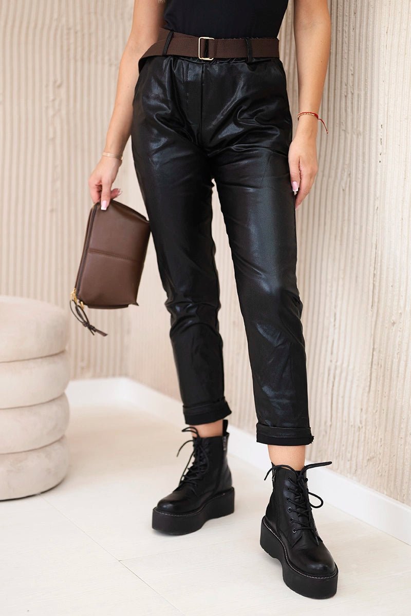 Trousers with a belt ART52293 - 1 / – Black цвет / color | Lexline Fashion