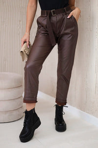 Trousers with a belt ART52293 - 1 / – Brown цвет / color | Lexline Fashion