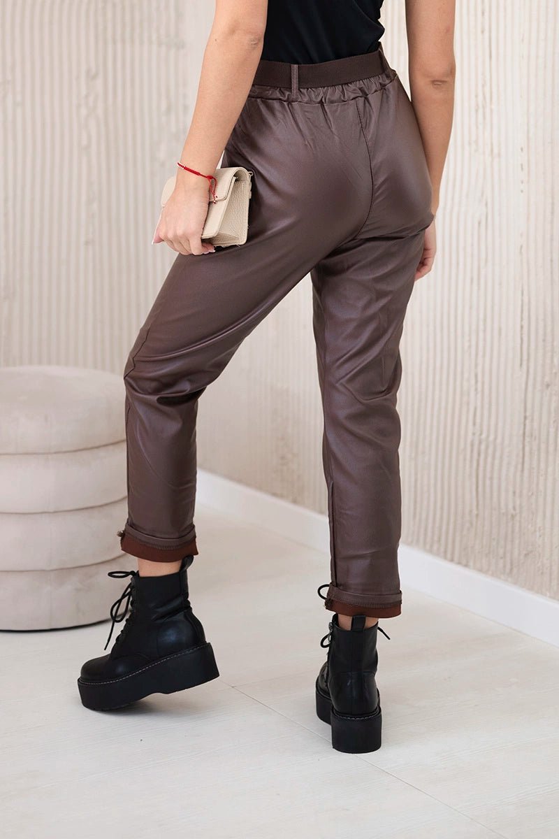 Trousers with a belt ART52293 - 1 / – Brown цвет / color | Lexline Fashion