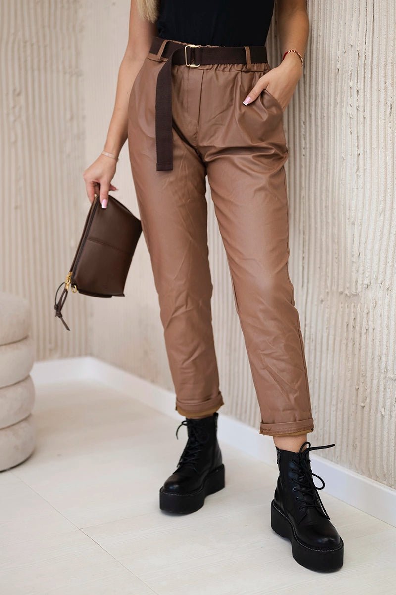 Trousers with a belt ART52293 - 1 / – Camel цвет / color | Lexline Fashion