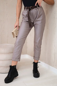 Trousers with a belt ART52293 - 1 / – Fango цвет / color | Lexline Fashion