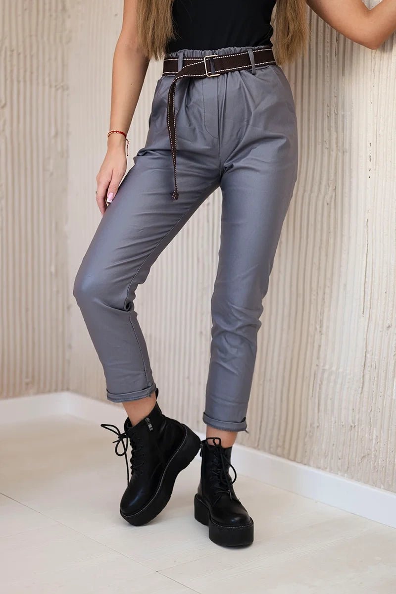 Trousers with a belt ART52293 - 1 / – Gray цвет / color | Lexline Fashion