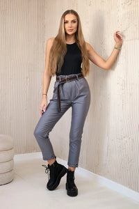 Trousers with a belt ART52293 - 1 / – Gray цвет / color | Lexline Fashion