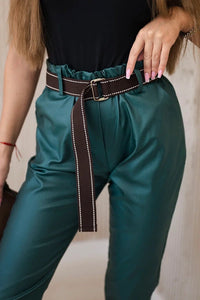 Trousers with a belt ART52293 - 1 / – Green цвет / color | Lexline Fashion
