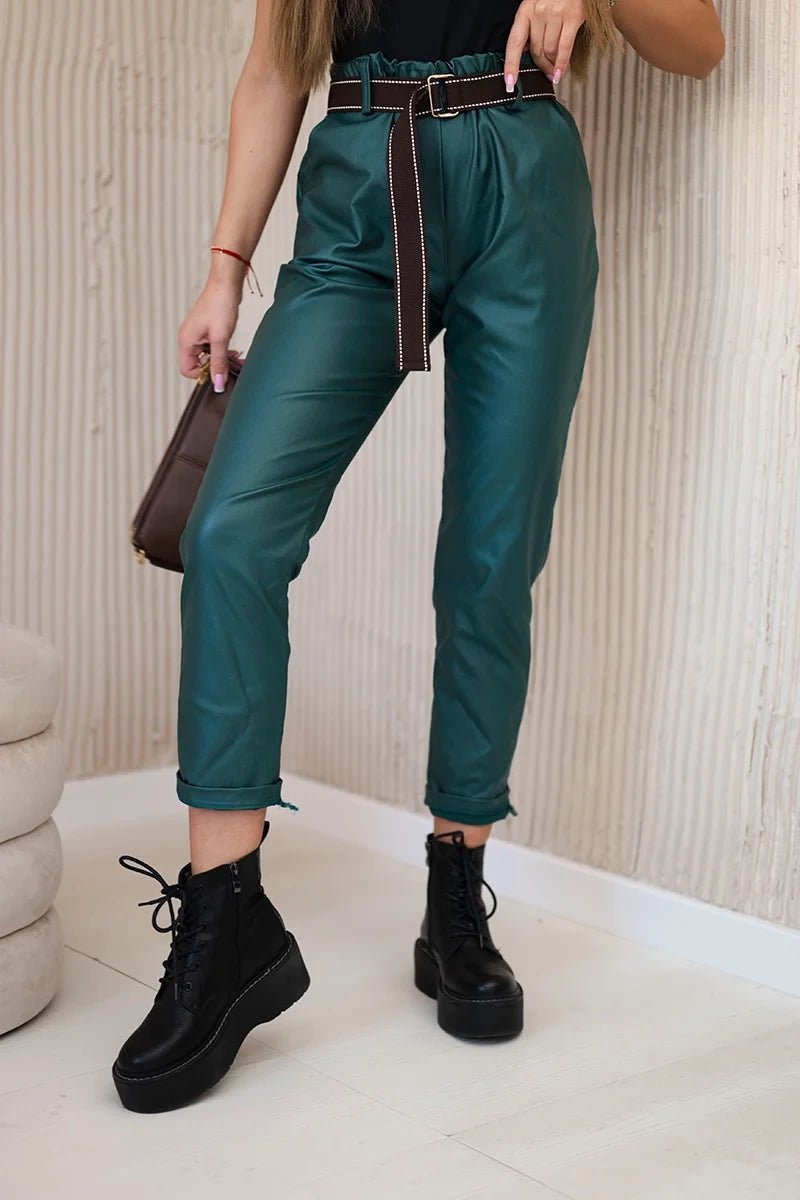 Trousers with a belt ART52293 - 1 / – Green цвет / color | Lexline Fashion