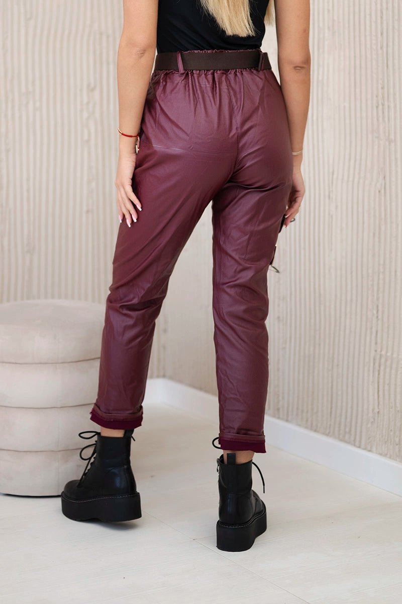 Trousers with a belt ART52293 - 1 / – Maroon цвет / color | Lexline Fashion