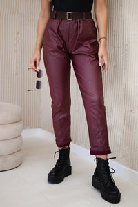 Trousers with a belt ART52293 - 1 / – Maroon цвет / color | Lexline Fashion