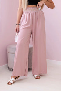 Trousers with a wide elastic waistband IT - 40 / – Dark || pink цвет / color | Lexline Fashion