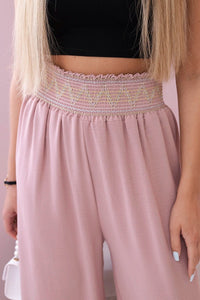 Trousers with a wide elastic waistband IT - 40 / – Dark || pink цвет / color | Lexline Fashion