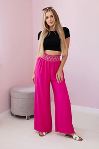 Trousers with a wide elastic waistband IT - 40 / – Fuchsia цвет / color | Lexline Fashion