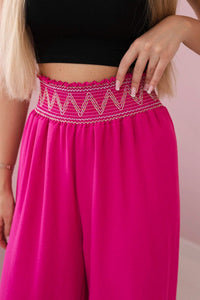 Trousers with a wide elastic waistband IT - 40 / – Fuchsia цвет / color | Lexline Fashion