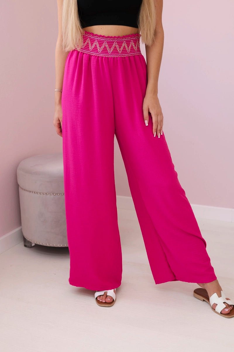 Trousers with a wide elastic waistband IT - 40 / – Fuchsia цвет / color | Lexline Fashion