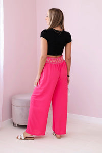 Trousers with a wide elastic waistband IT - 40 / – Pink цвет / color | Lexline Fashion