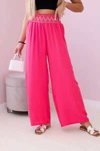 Trousers with a wide elastic waistband IT - 40 / – Pink цвет / color | Lexline Fashion