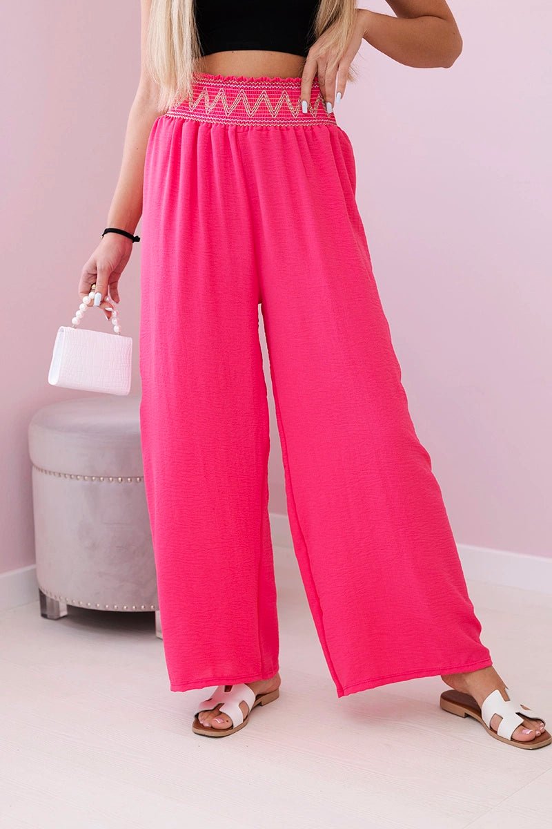 Trousers with a wide elastic waistband IT - 40 / – Pink цвет / color | Lexline Fashion