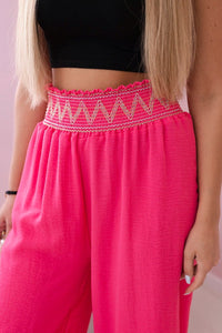 Trousers with a wide elastic waistband IT - 40 / – Pink цвет / color | Lexline Fashion