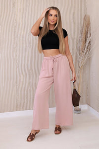 Trousers with a wide waistband 5878 / – Beige цвет / color | Lexline Fashion