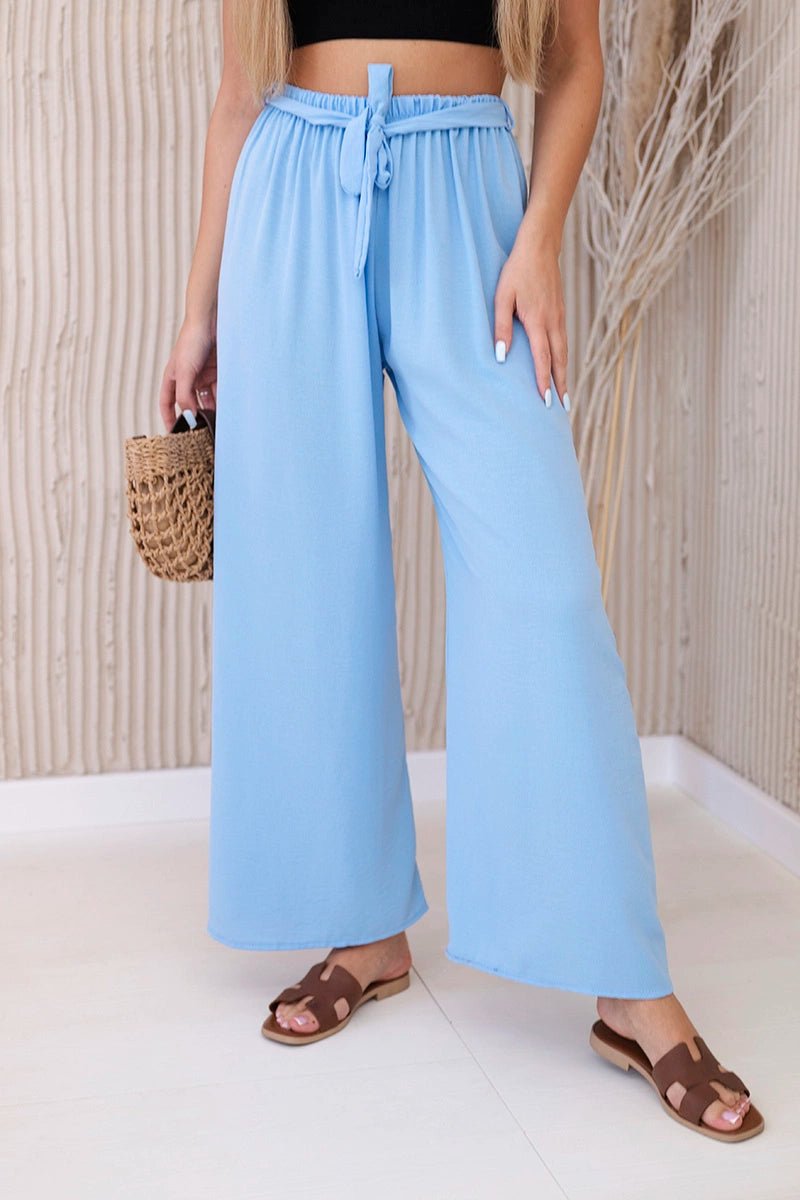 Trousers with a wide waistband 5878 / – Blue цвет / color | Lexline Fashion