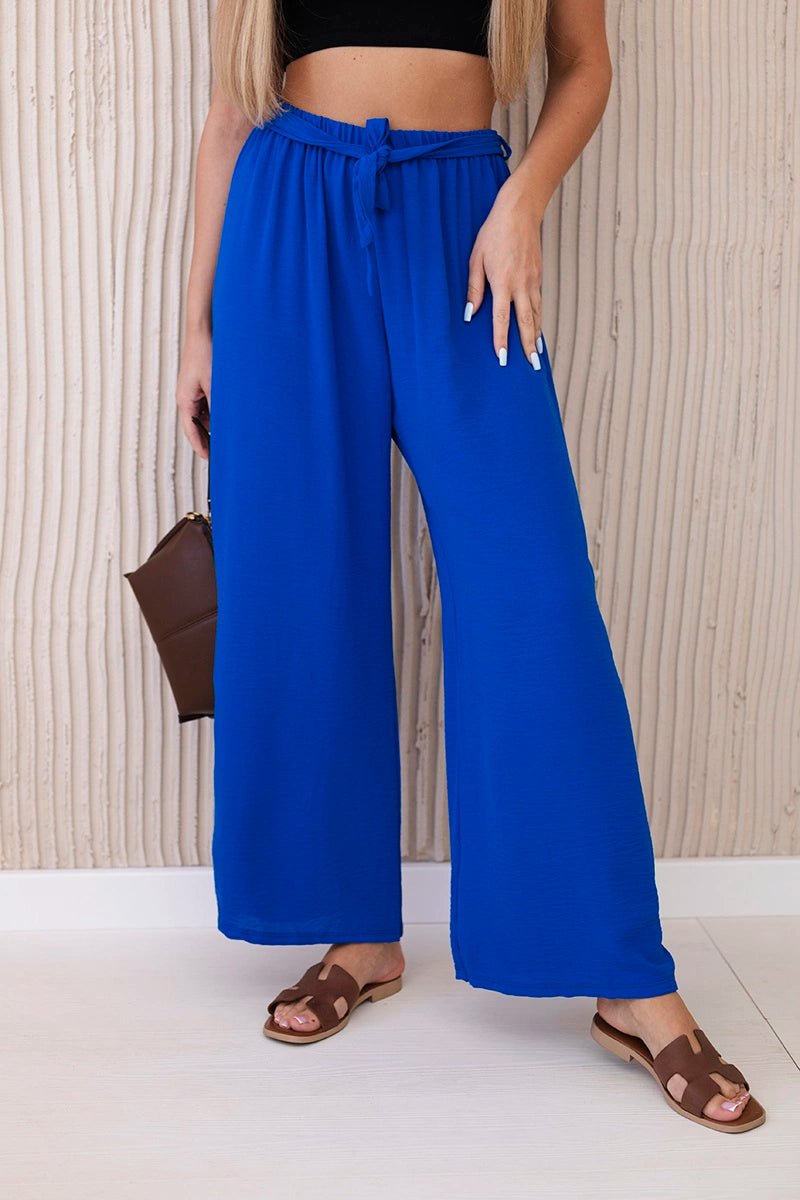 Trousers with a wide waistband 5878 / – Blue cornflower цвет / color | Lexline Fashion